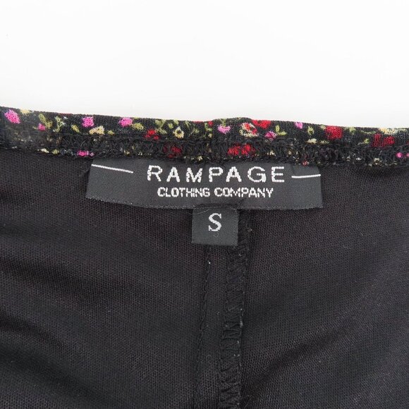 Rampage Junior Small Black Multicolor Flower Floral Mesh Spaghetti Strap Dress - Picture 7 of 10